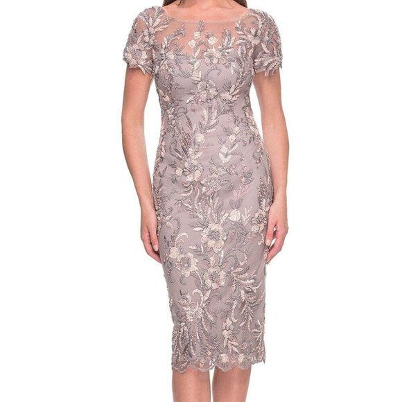 NWT La Femme 31775 Semi Formal Dress Dusty Mauve Size 8 - Picture 1 of 4